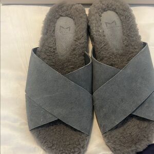 Marc Fisher Gray Cozy Slippers with Plush Lining
